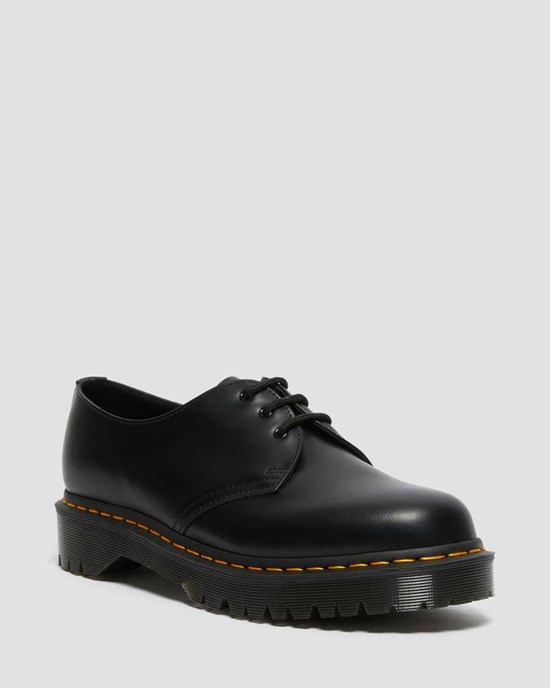 Black Smooth Leather Men's Dr Martens 1461 Bex Smooth Leather Oxford Shoes | 930716-VAO