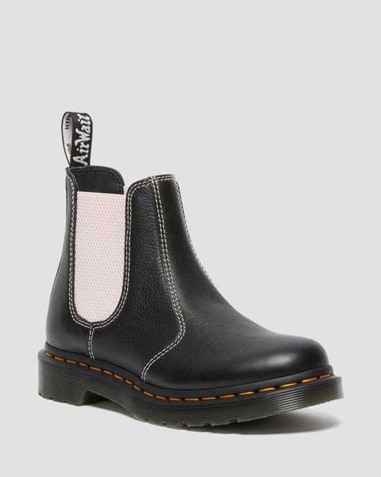 Black Virginia Women's Dr Martens 2976 Contrast Leather Chelsea Boots | 984031-QNG