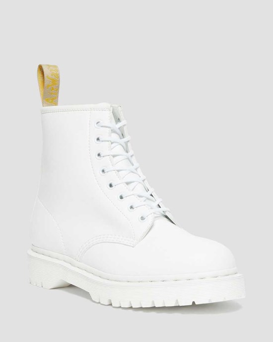 White Men's Dr Martens Vegan 1460 Bex Kemble Mono Ankle Boots | 278513-BGL